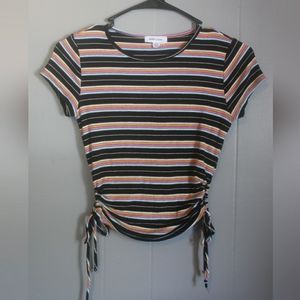 Stitch & pine rainbow striped crop top